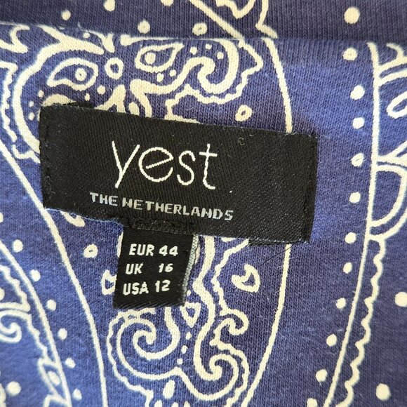 NWOt Blue White paisley Bandana Print Blazer size 12 - Picture 8 of 8